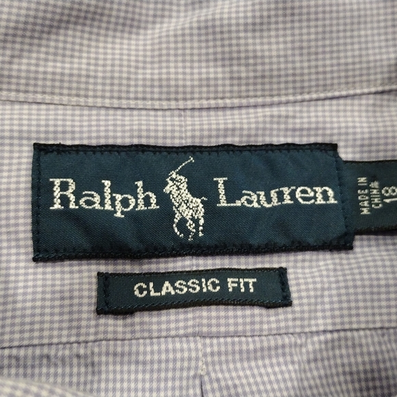 Ralph Lauren 18/xxl long sleeve button down shirt light blue pattern - Picture 3 of 8